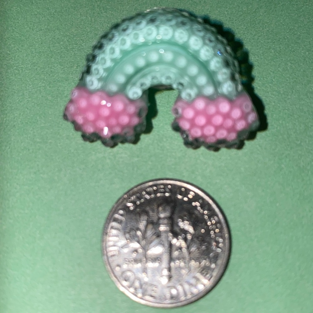 (10 for $15) Pink & Green Sparkly Rainbow Acrylic Crocs Shoe Charms